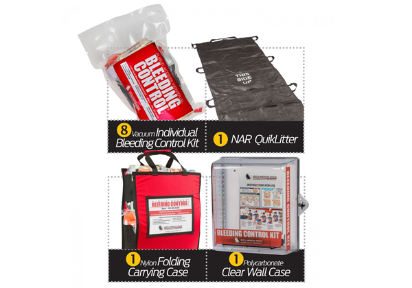 Public Access Bleeding Control Stations - 8-Pack Vacuum Sealed